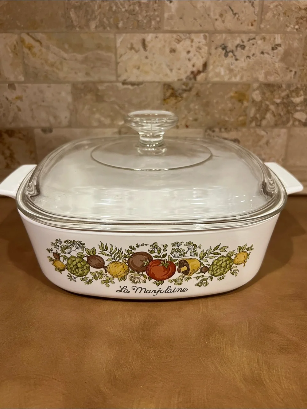 Vintage CorningWare “Spice of Life” 2 Quart Glass Casserole Dish with Lid